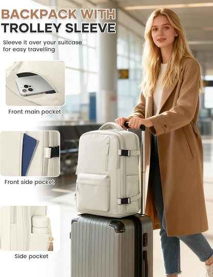 WONHOX Large Travel Backpack Carry on Flight Approved Laptop Work Business - Image 6