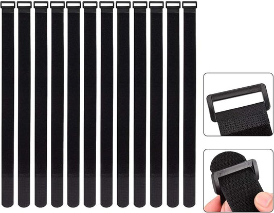 1.5 x 24 Inch Hook and Loop Cable Tie, 12 Pack Heavy Duty Adjustable Fastening by CACTURISM