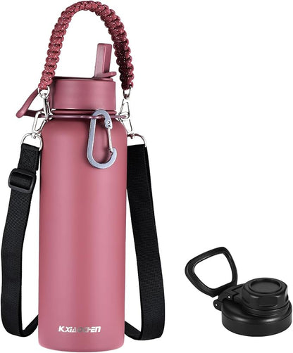 KXIAOCHEN Insulated Water Bottle, Stainless Steel Water Bottle, 2 Lids by KXIAOCHEN