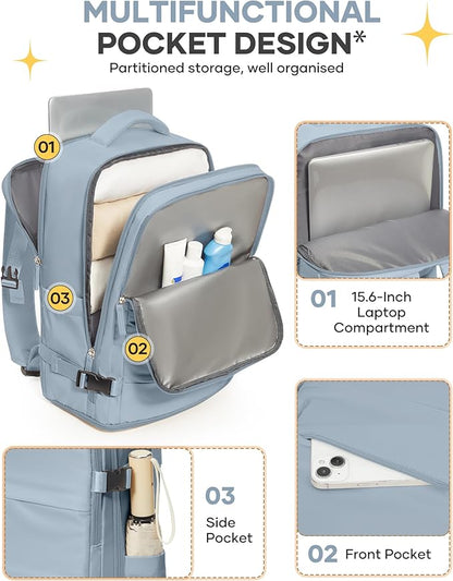 coofay Large Travel Backpack For Women Men Airline Approved Carry On Backpack - Image 4