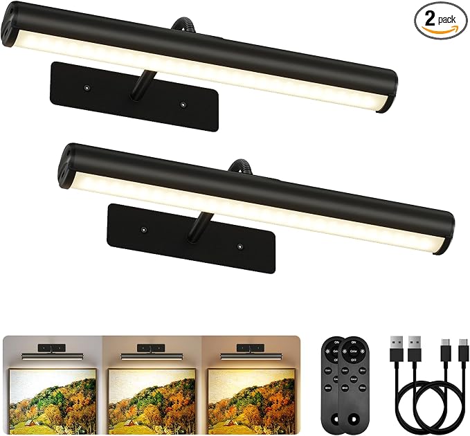 EZVALO 13Inch Wireless Picture Lights, 4000mAh Rechargeable Battery Art Lights by EZVALO