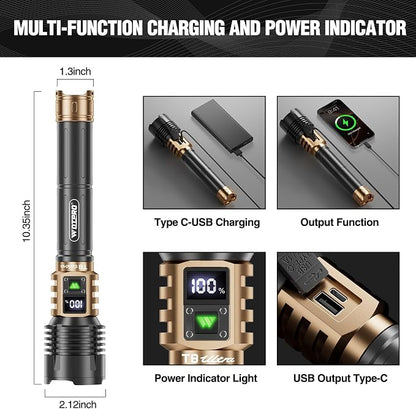 WdtPro Rechargeable LED Flashlights High Lumens, Super Bright 90000LM - Image 4