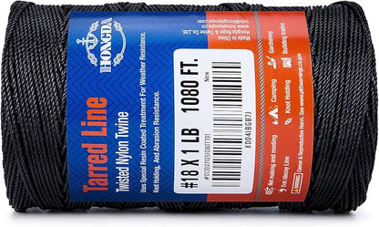 HONGDA Tarred Twine, 1080 Feet Nylon Twine #18 Bank Line-Black Nylon String - Image 7