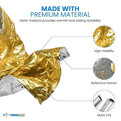 Primacare FB-6831 Emergency Mylar Thermal Blankets – 10 Pack, Waterproof - Image 5