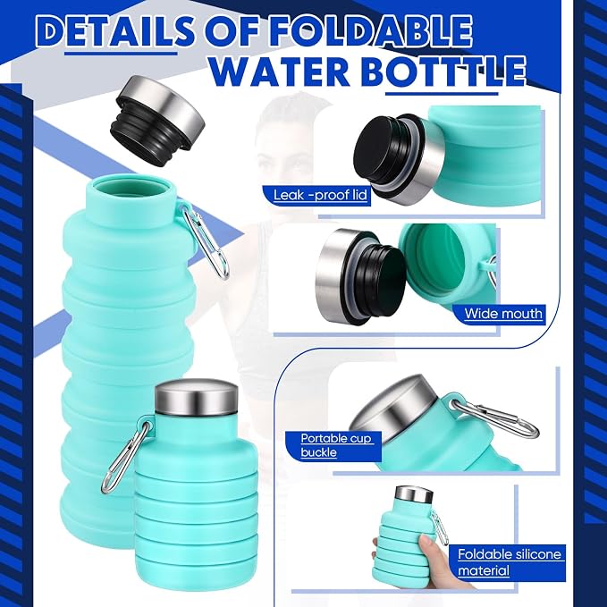 Baderke Collapsible Water Bottles 17oz Travel Sports Portable Water Bottle - Image 3