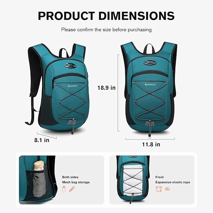 Ultra-Light Soft Daypack 15L/20L, Cushioned Breathable Back Panel Backpack - Image 5