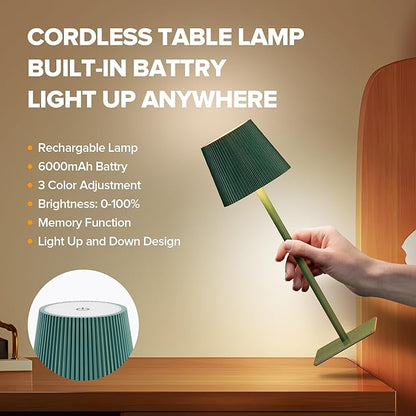 LUTEC 4 Pack Cordless Table Lamp, 6000mAh Rechargeable Battery Operated Desk - Image 3