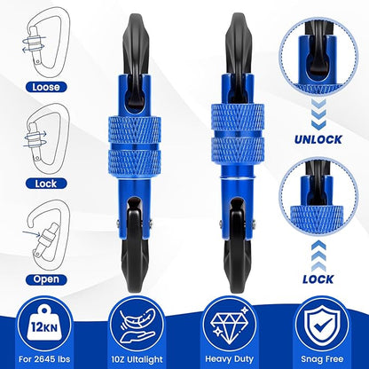 3 Heavy Duty Carabiner Clips 12kN-Lightweight Locking Carabiners - Image 4