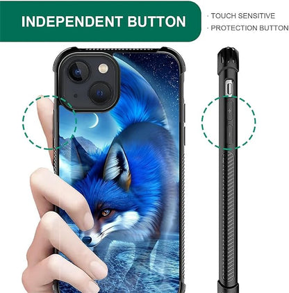 for iPhone 15 Plus Case, Snowy Mountain Fox Lake Pattern Graphic Design Girl - Image 6