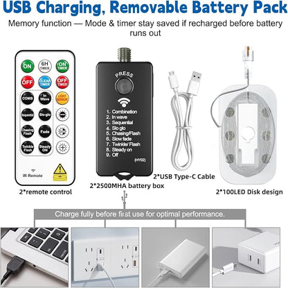 HXWEIYE Rechargeable Fairy Lights - Image 6
