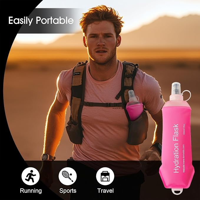 WILDREEDS 500ml Soft Flask, TPU Collapsible Soft Water Bottle - Image 5