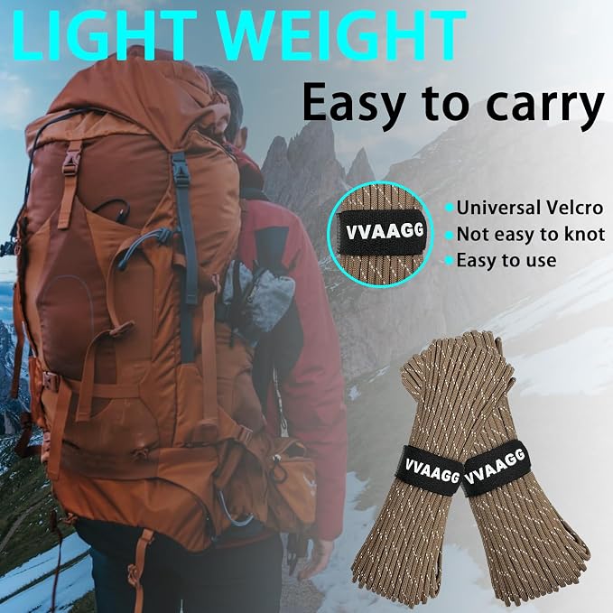 VVAAGG Reflective Paracord Rope 100FT, 7 Strand Nylon para Cord Lanyard Utility - Image 6