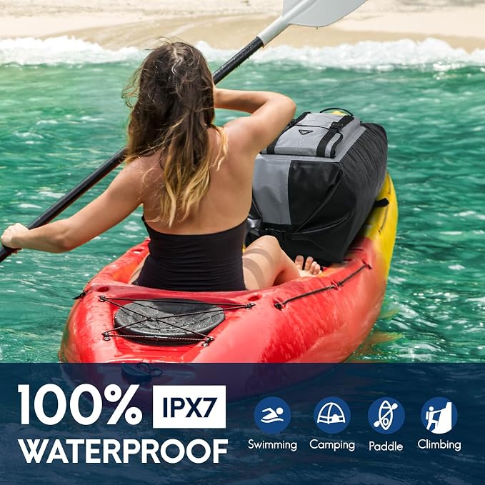Haimont Waterproof Backpack Roll Top Dry Bag Kayak Dry Backpack IPX7 - Image 2