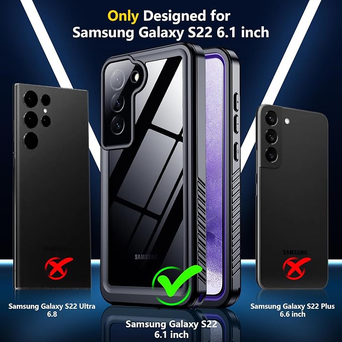 SPIDERCASE for Samsung Galaxy S22 Waterproof Case, IP68 Water Resistance Full - Image 2