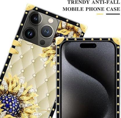Compatible with iPhone 16 Pro Max Case, Sunflower Diamonds Leather Luxury - Image 4