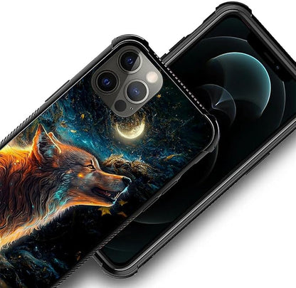 for iPhone 11 Pro Max Case, Star Cave Hungry Wolf Pattern Graphic Design Girl - Image 4
