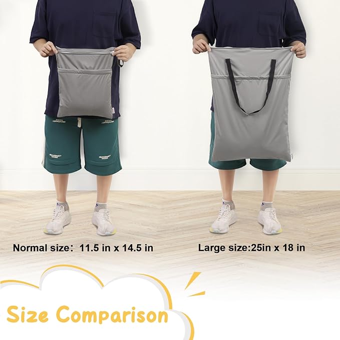 ALVABABY 2 Pack Large Wet Dry Bag Waterproof Hanging Cloth Diaper - Image 5