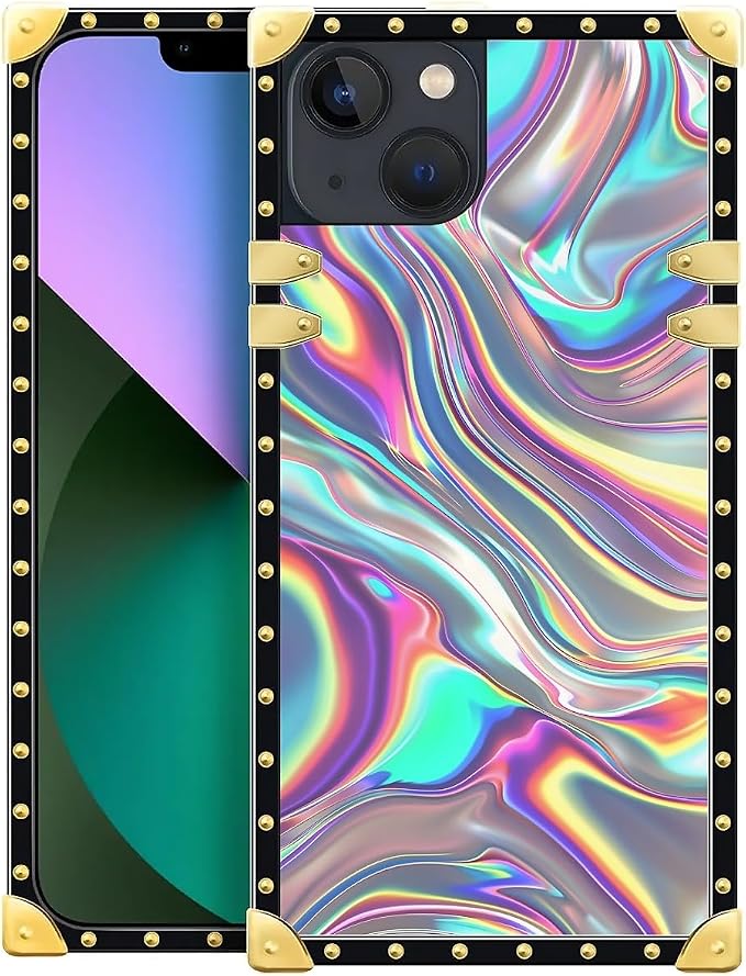Compatible with iPhone 13 Case, Holographic Abstract Iridescent Textures Luxury by Unknown