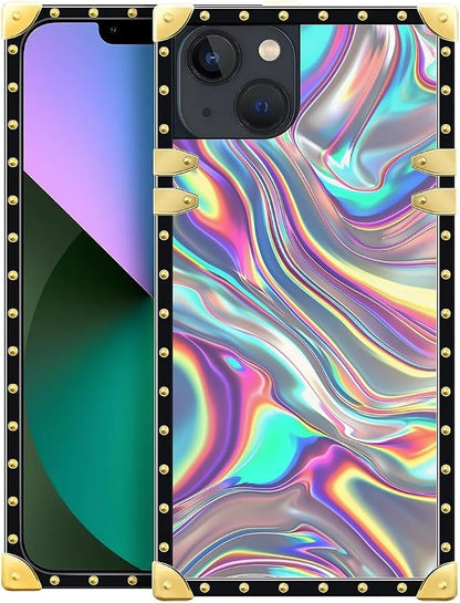 Compatible with iPhone 13 Case, Holographic Abstract Iridescent Textures Luxury by Unknown