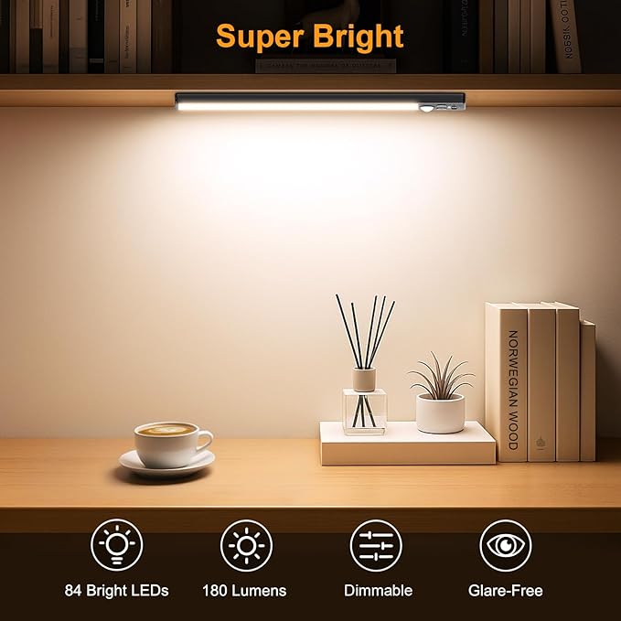 Gritin 10.2inch Under Cabinet Lighting Rechargeable 2 Pack- 3 Color Temps&5 - Image 3
