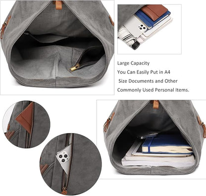 KL928 PU Leather Vintage Backpack – Large Casual Daypack Outdoor Travel - Image 4