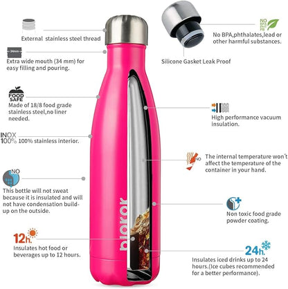 BJPKPK 17oz Insulated Stainless Steel Water Bottles, Sports Water Bottles Keep - Image 3