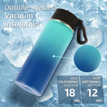Volhoply 18oz Insulated Water Bottle Bulk 4 Pack, Kids Stainless Steel Water - Image 4
