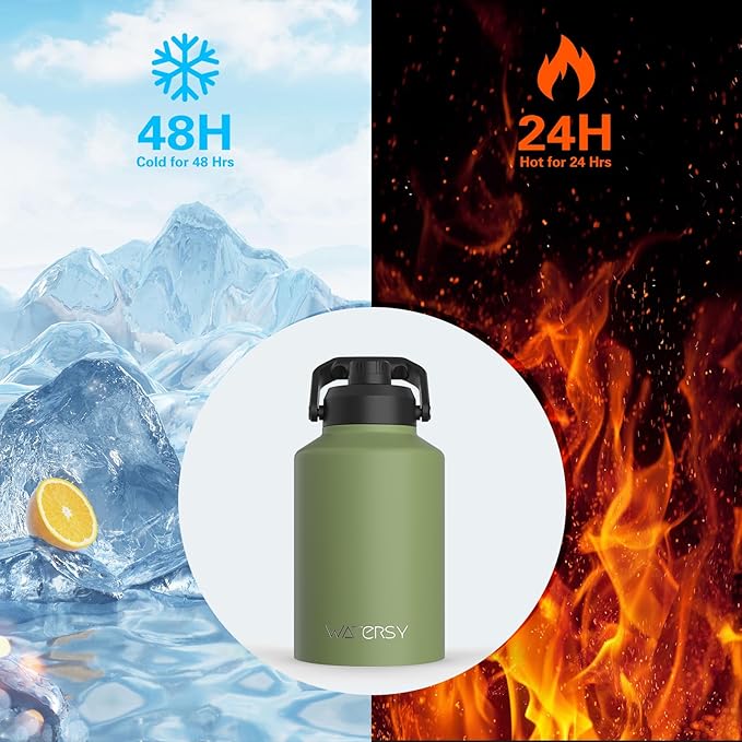 WATERSY Half Gallon Water Bottle Insulated, BPA Free&Leak Proof, 64oz Stainless - Image 2