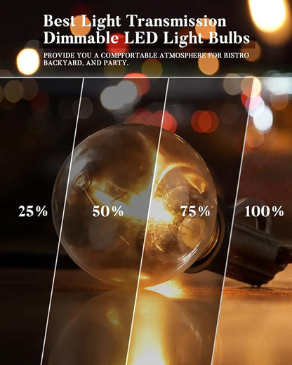 Lightdot 50FT Outdoor String Lights, LED Bistro String Lights - Image 5