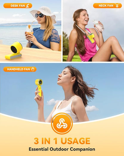 PlayHot Portable Handheld Turbo Fan, 5-Speed Personal Fans, 5000mAh - Image 3