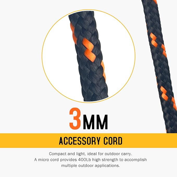 GM CLIMBING Green 3mm Accessory Cord 400LBS Double Braided Durable Pull Cord - Image 2