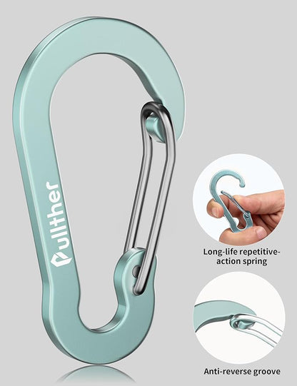 9PCS Carabiner Keychain Clip, 2.7" Large Aluminum Carabiner Clips - Image 4