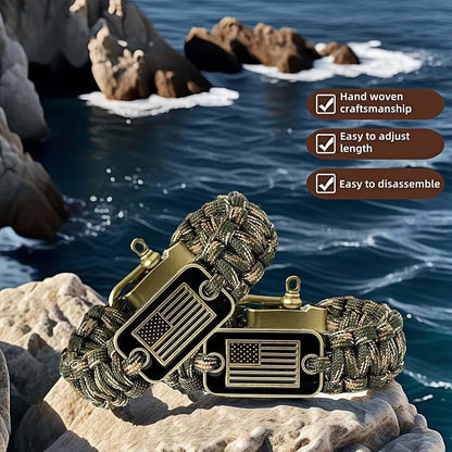 Patriotic Paracord Survival Bracelet - Image 5