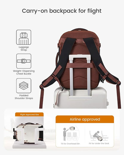 LOVEVOOK 40L Travel Backpack for Women, Airline Approved Carry On Backpack - Image 4
