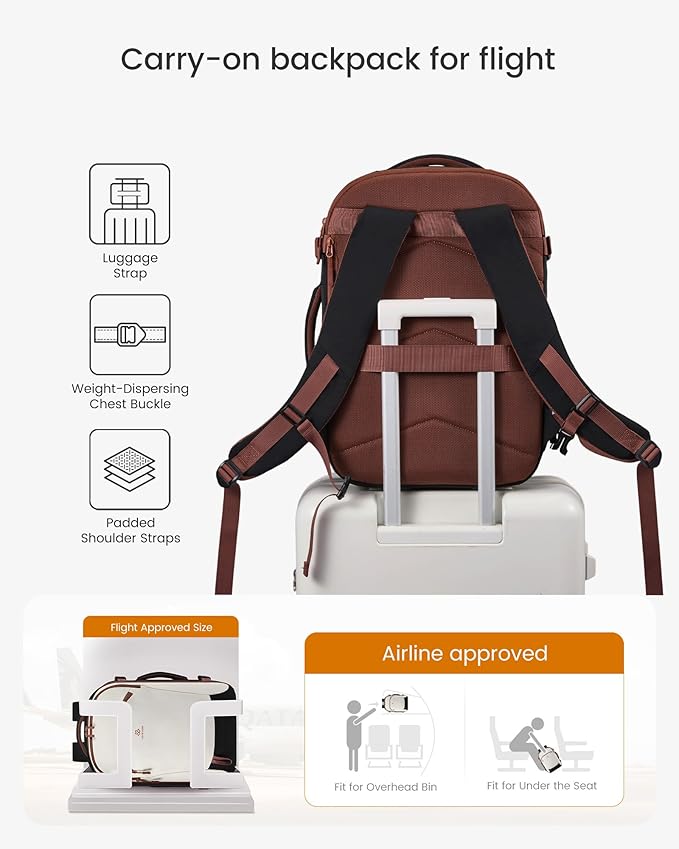 LOVEVOOK Travel Backpack for Women, 42L Airline Approved Carry On Backpack - Image 4