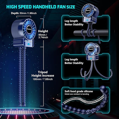 multifunctional USB rechargeable portable stroller small fan 4 speed 6600rpm - Image 5