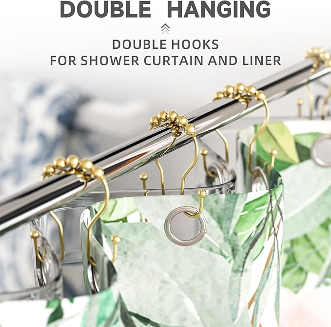Bathway Gold Shower Curtain Hooks, Shower Curtain Hook Shower Curtain Rings - Image 4
