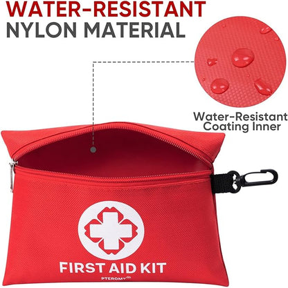 PTEROMY 150 Piece Mini First Aid Kit, Portable Small Emergency Kits Compact 1st - Image 2