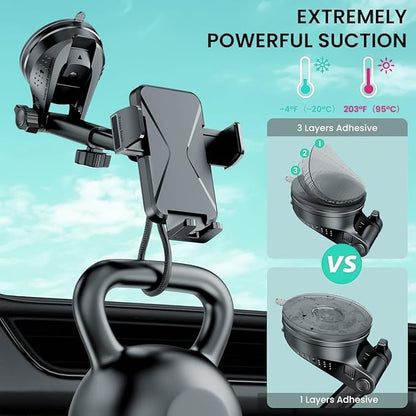 GUWEZ 360° Adjustable Car Phone Holder Universal Hands-Free Mount - Image 6
