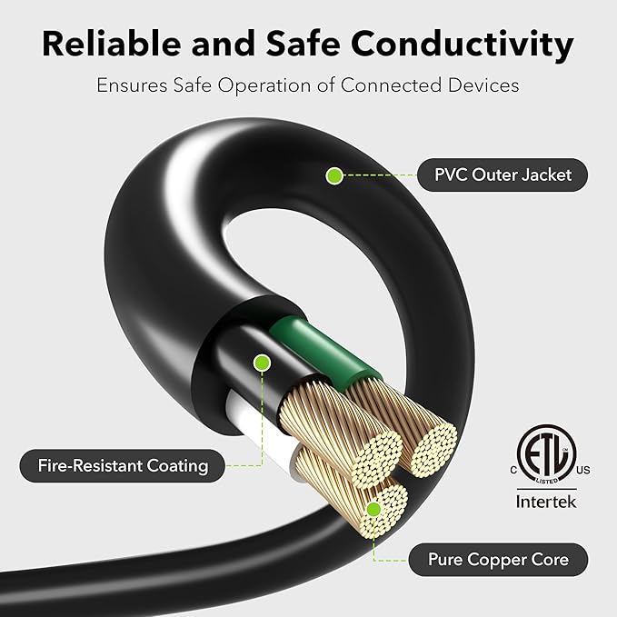 BN-LINK 8 ft Indoor/Outdoor Extension Cord 16/3 SJTW, Water & Weather Resistant - Image 3