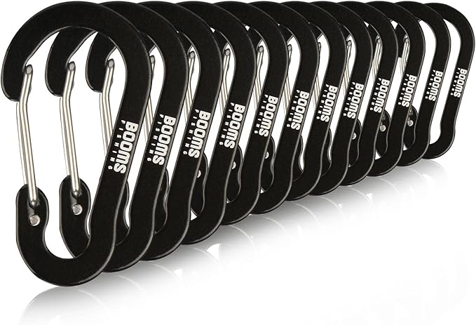 Booms Fishing CC1 Multi-Use Carabiner Clip, 6 Pack Small Caribeener Clips by BoomsFishing