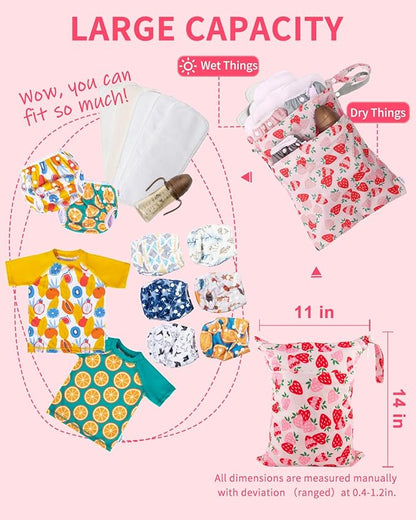 babygoal Wet Dry Bags for Baby Cloth Diapers, Washable Travel Bags, Gym Bag for - Image 4