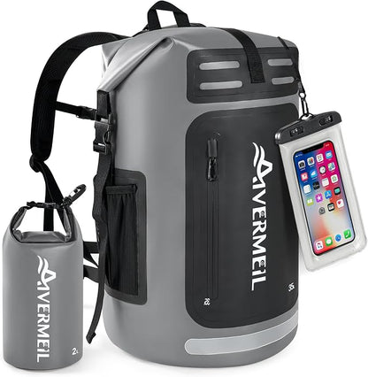 Waterproof Dry Bag with Waterproof Phone Case and small waterproof Bag Grey by Aivermeil