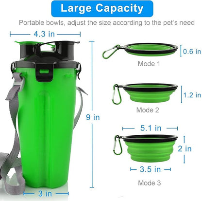 Dog Travel Water Bottle Collapsible Bowls, 2 in 1 Pet Food Container - Image 6