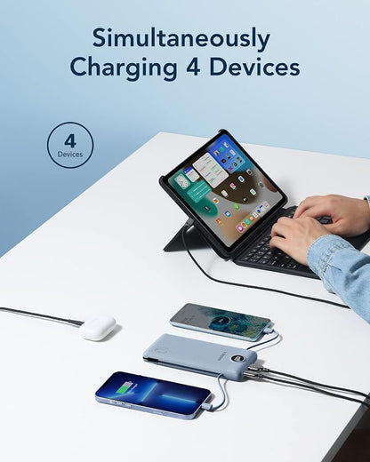 VEGER Portable Charger with Built-in AC Plug and Cables, All in One 10000mAh - Image 4