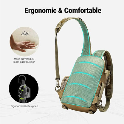 Piscifun Fishing Backpack with Rod Holder, Lightweight Sling Bag Storge Gear - Image 4