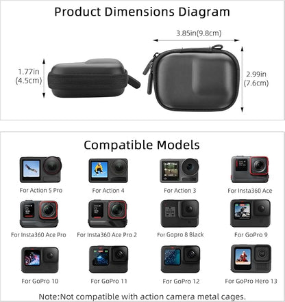 Carrying Case for DJI Osmo Action 5 Pro/6/4/3, Small Storage Bag for GoPro - Image 2