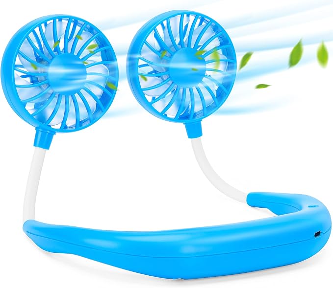 Portable Neck Fan Rechargeable Personal Hand-Free Fan Mini USB Wearable by JUANANIUG