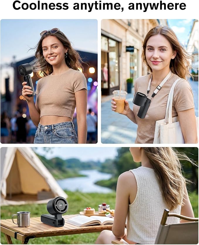 WHATOOK Portable Personal Handheld Fan: High Speed Cooling Fan, 12 Hours - Image 6