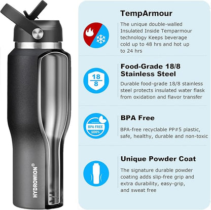 HYDROWION Water Bottle Insulated 40 oz Stainless Steel Water Tumbler - Image 3
